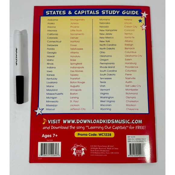 United States Of America Map Puzzle & States And Capitals Wipe-Clean Workbook Se - Picture 7 of 11